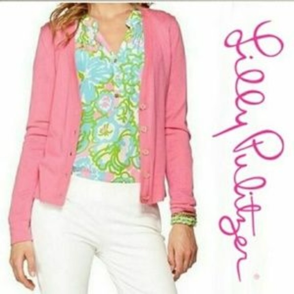Lilly Pulitzer Sweaters - Lilly Pulitzer pink cardigan sweater EUC sz XS